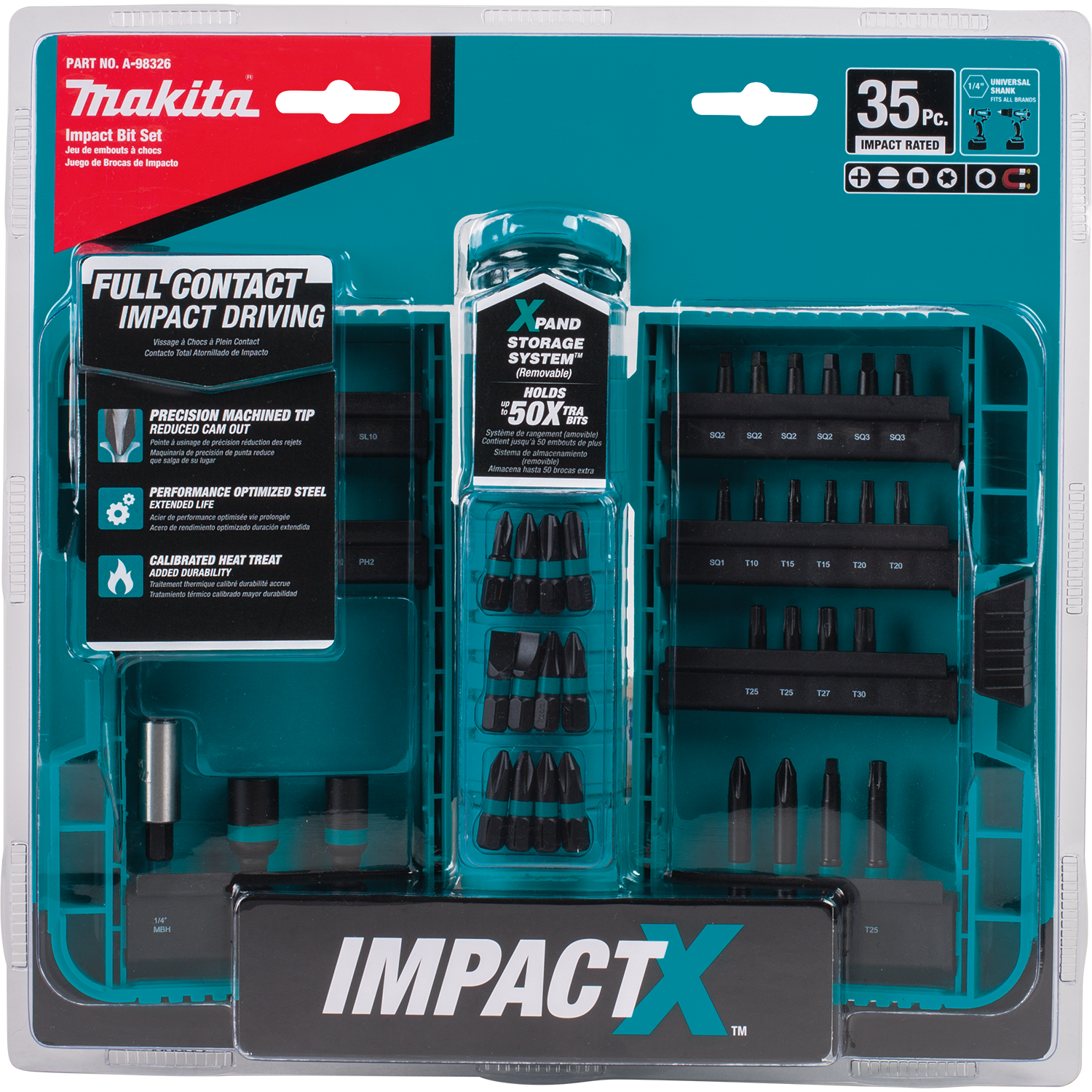 IMPACTX DRIVER BIT SET 35/PCS MAKITA- A-98326