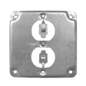 TAPA INDUSTRIAL 4 X 4 RECEPTACULO DOBLE 1 GANGA METAL - RS12