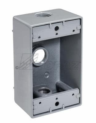 CAJA 2X4 WEATHERPROOF 3KO 1&quot; GRIS/T WB13100