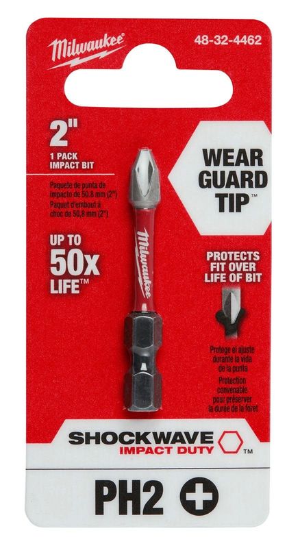 SHOCKWAVE Impact Duty 2 in. Phillips #2 Alloy Steel Screw Driver Bit (1-Pack) 48-32-4462