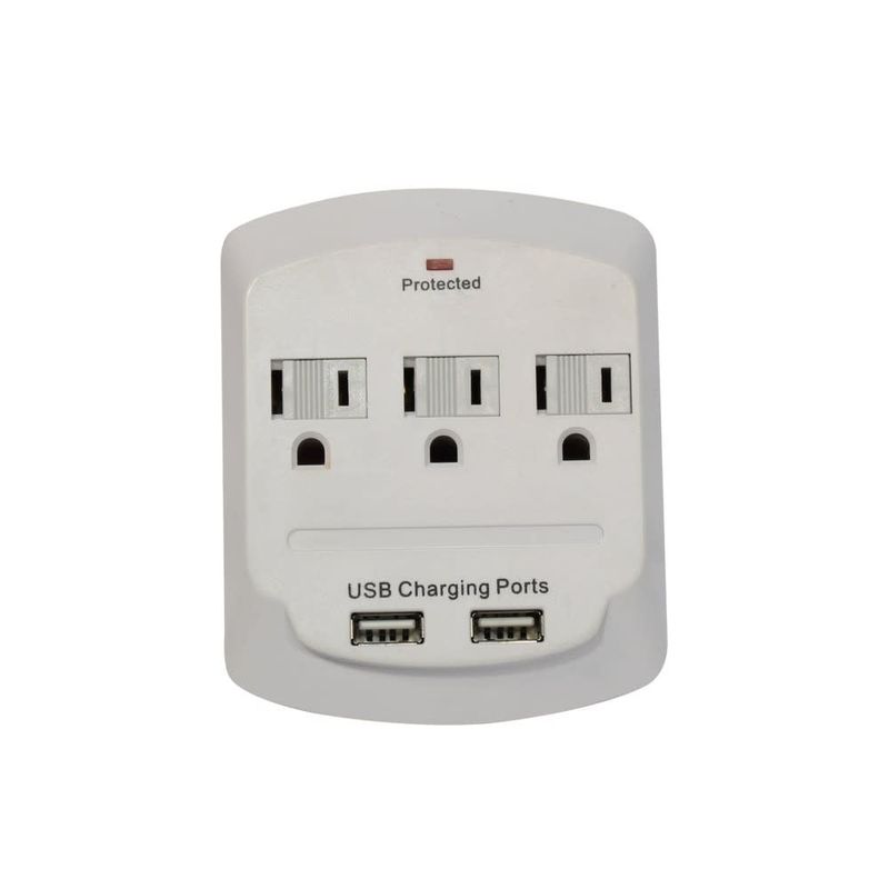 23-LA101S MULTI PLUG SURGE TRIPLE CON GROUND 2 USB PORT