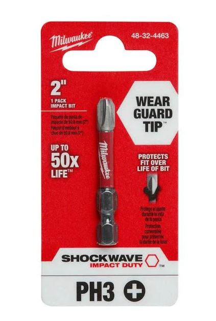 SHOCKWAVE Impact Duty 2 in. Phillips #3 Alloy Steel Screw Driver Bit (1-Pack) 48-32-4463