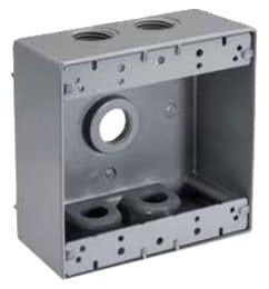 CAJA WEATHERPROOF 4X4 5 KO 3/4&quot; GRAY