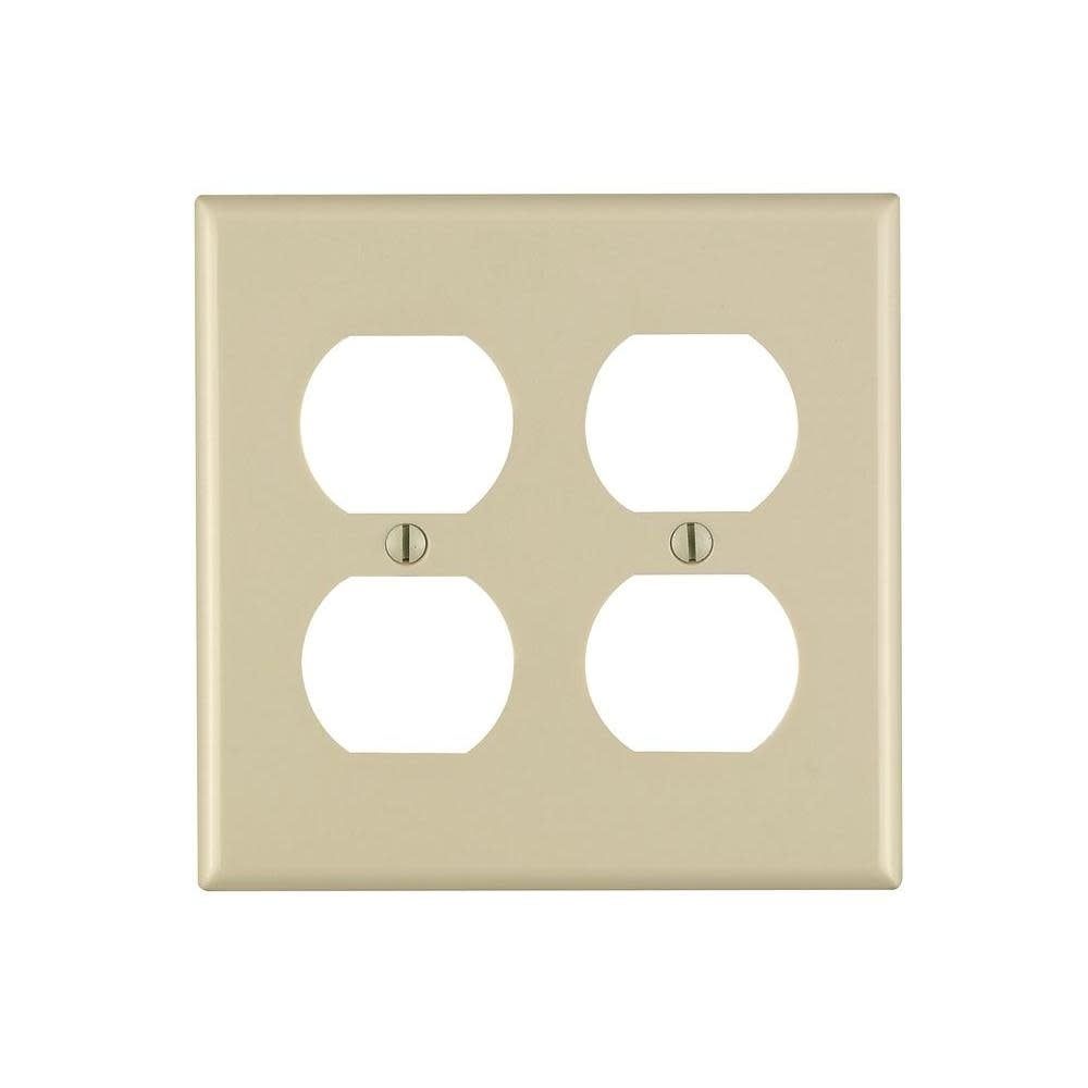 PLACA RECEPTACULO DOBLE 2 GANGAS IVORY