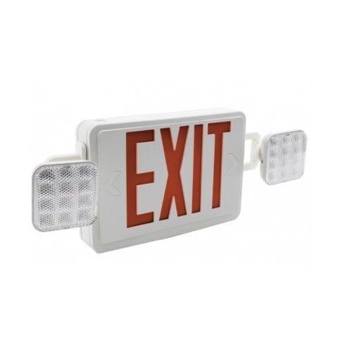60759 SYLVANIA EXIT / SECURITY LIGHT COMBO LED 120-277V - RED EXIT