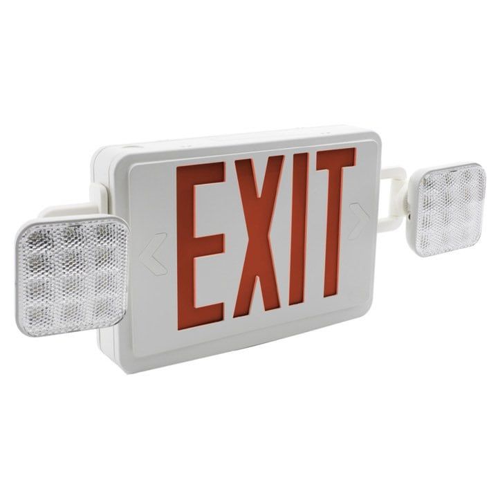 60759 SYLVANIA EXIT / SECURITY LIGHT COMBO LED 120-277V - RED EXIT