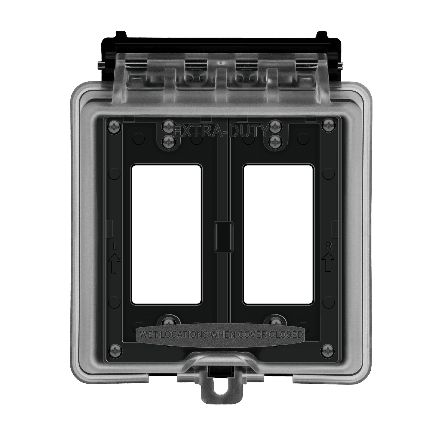 Clear 2-Gang Duplex Toggle &amp; GFCI Weatherproof Cover IUC2V-D