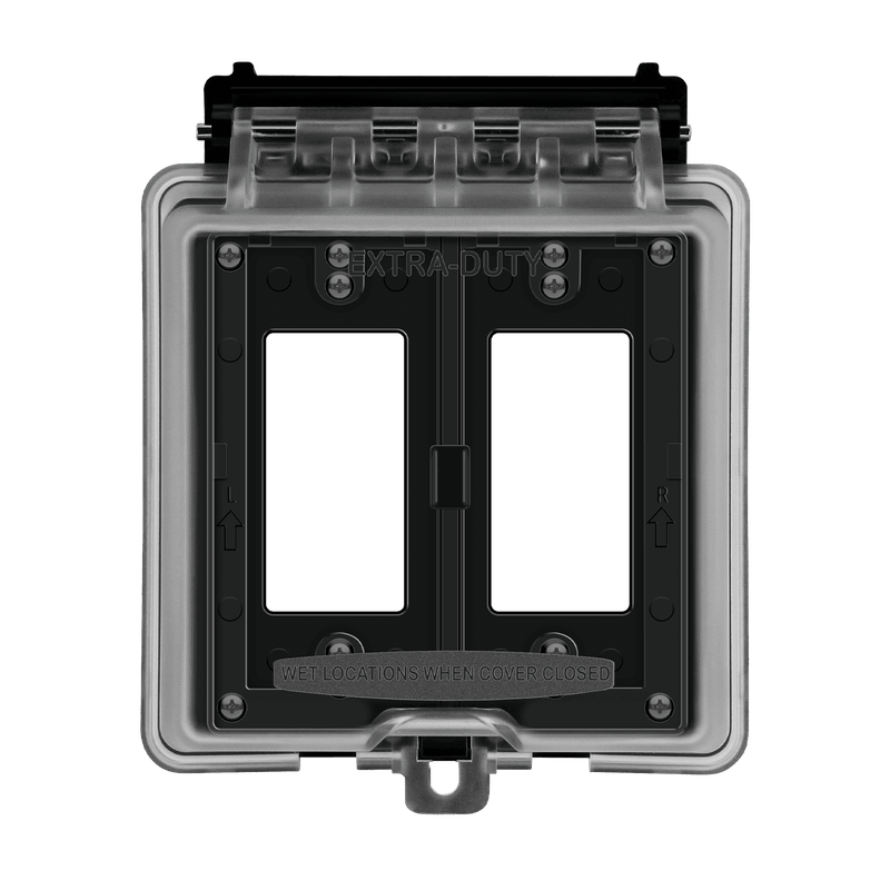 IUC2V-D CLEAR 2 GANG DUPLEX TOGGLE &amp; GFCI WEATHERPROOF COVER