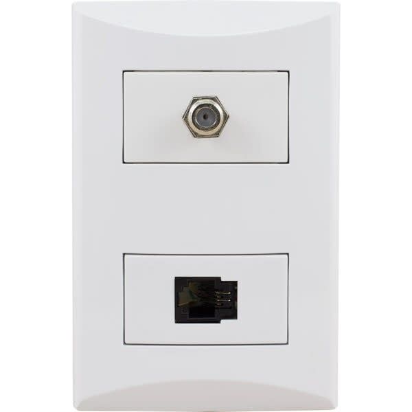 PLACA TOMA TV/TELEFONO 15A/120V WHITE 1007AW
