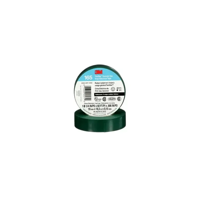 TAPE ELECTRICO 3M VERDE TEMFLEX 60&#39; 1400 VER