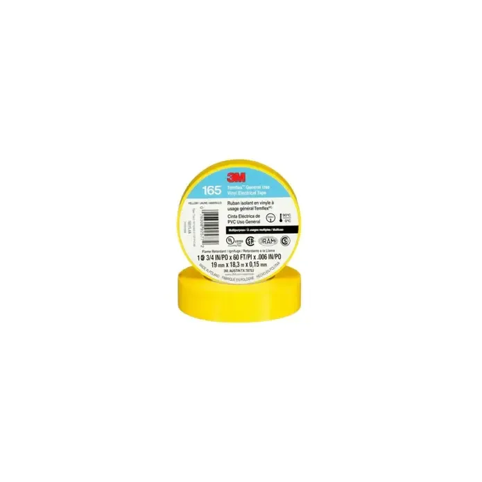 TAPE ELÉCTRICO 3M, AMARILLO, TEMFLEX, DE 60&#39;, 1400Y