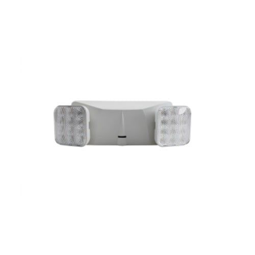60763 EMERGENCY LED LAMP FIXTURE 120-277V 2W 2 HEAD SQUARE WHITE FINISHED