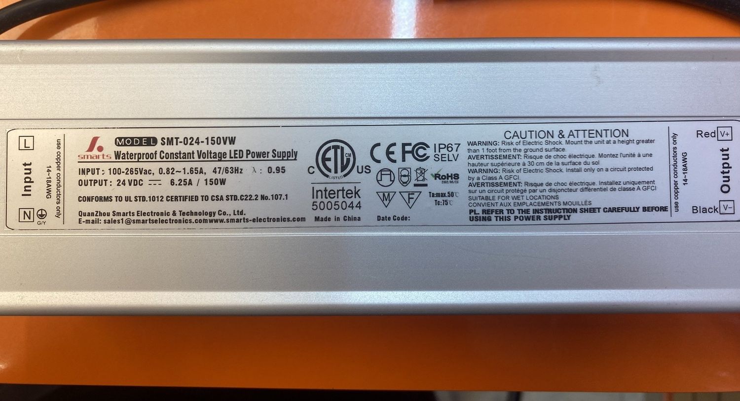 SMT-024-150VW 150W 24VDC DRIVER 100-265V