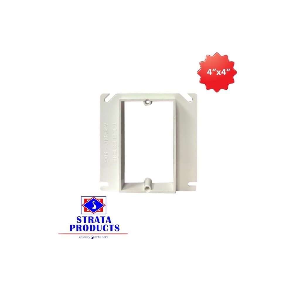 RAISER COVER  4X4 PVC 1/4" 1G