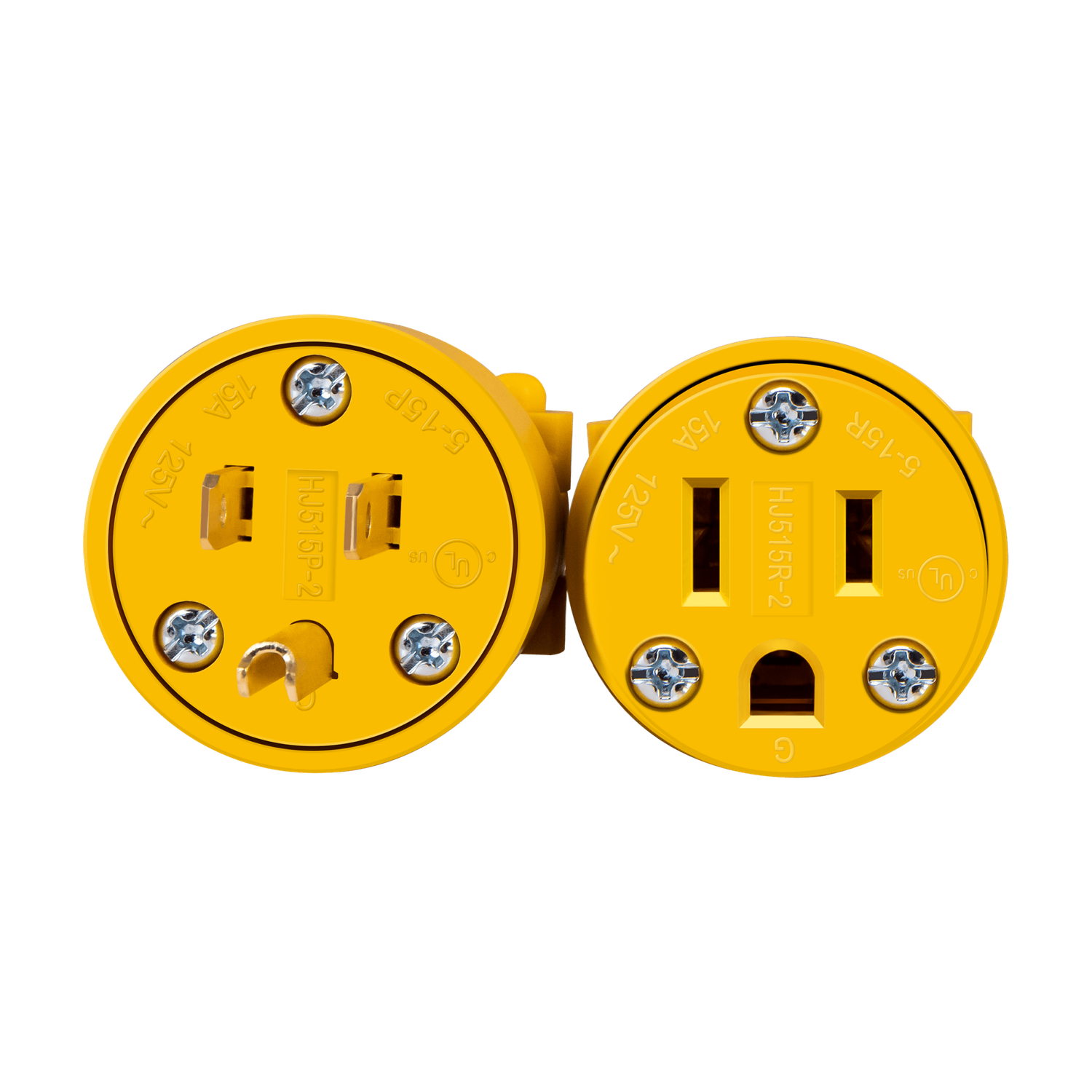 66202-Y 15 AMP 125 VOLT 60 HZ STRAIGHT BLADE PLUG AND CONNECTOR COMBO NEMA 5-15P/R