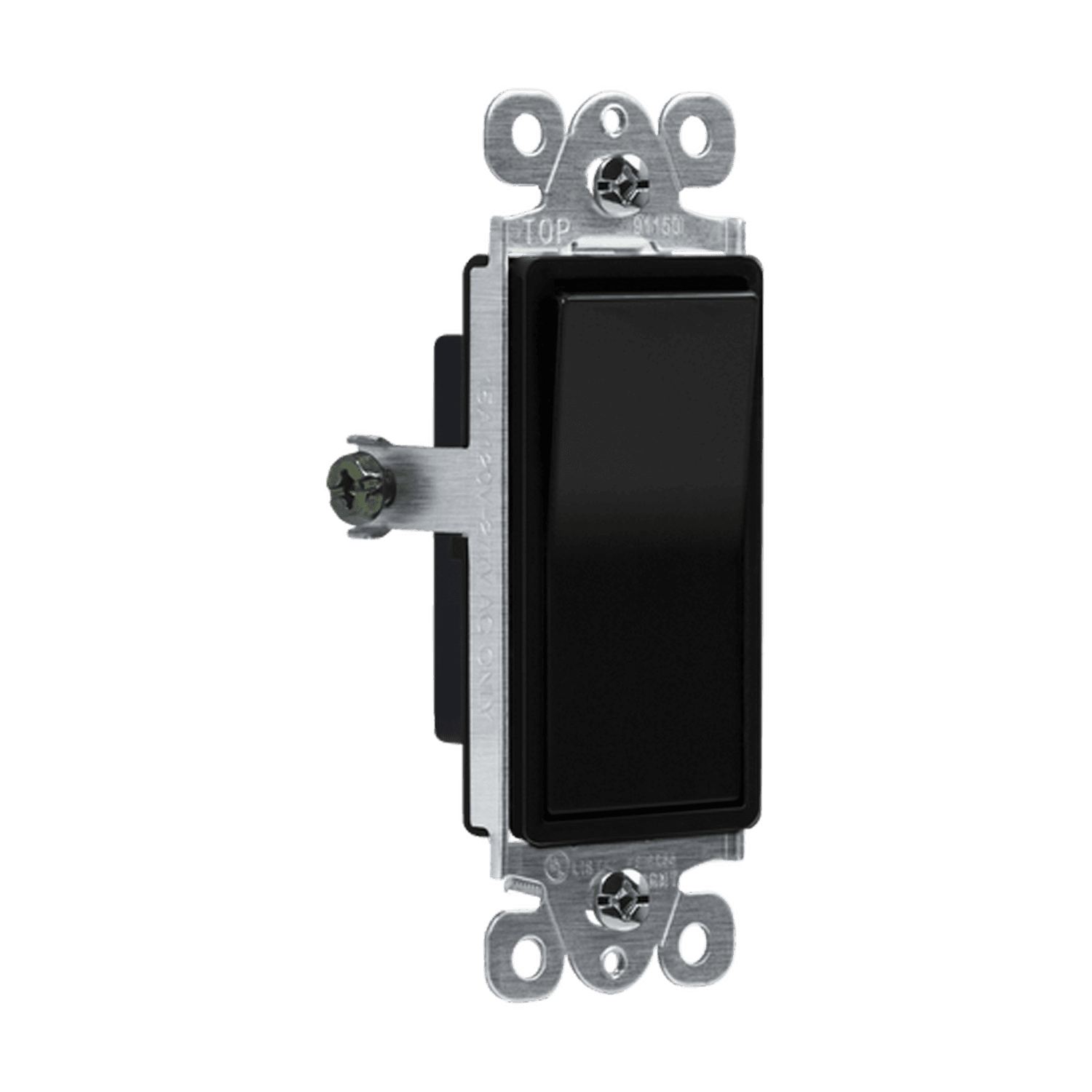 91150-BK RESIDENTIAL GRADE DECORATOR SWITCH, SINGLE POLE, BLACK