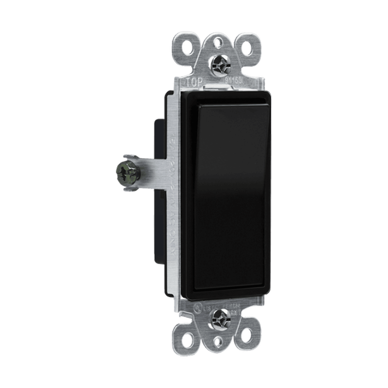 91150-BK RESIDENTIAL GRADE DECORATOR SWITCH, SINGLE POLE, BLACK
