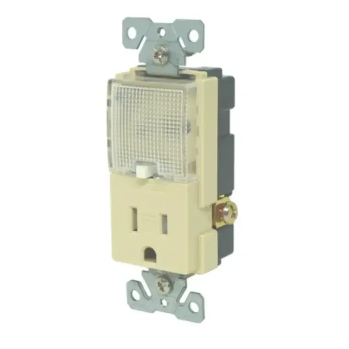 RECEPT. CON NIGHT LIGHT 15A BLANCO / GPREL01W