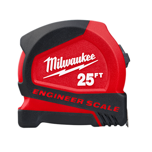 MILWAUKEE 25ft Compact Tape Measure with Engineer Scale/ 48-22-6625E