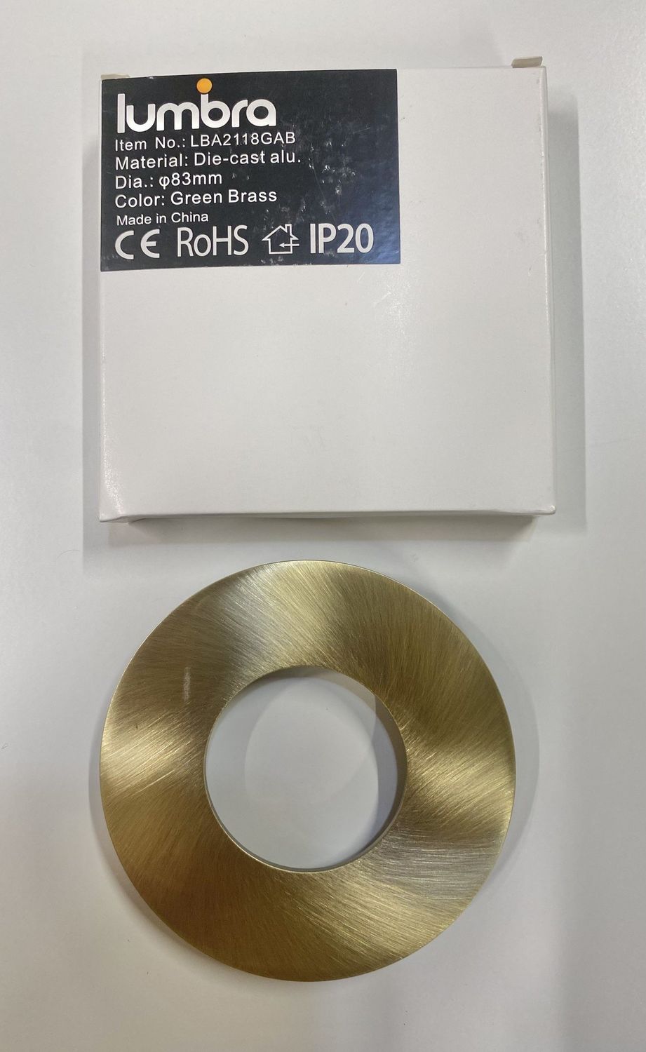 LBA2118GBR GREEN BRASS ROUND BEZEL DIE CAST ALUMINUM DIA.: φ83 FOR LAMP FIXTURE
