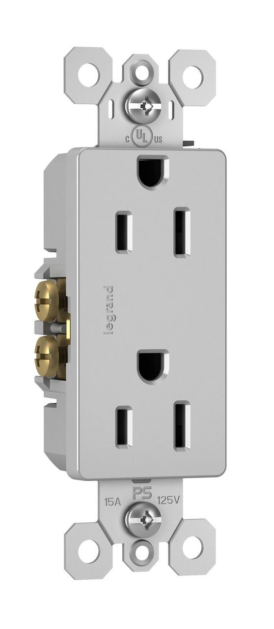 RECEPT DOBLE 15A/125V DECO GRIS- C1107- GY/885GRY