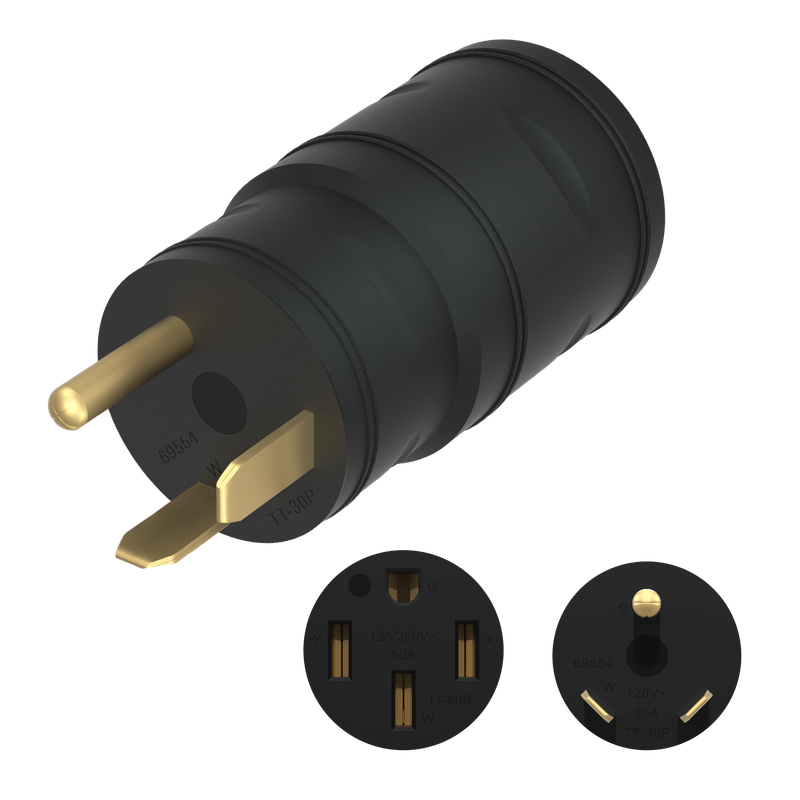 69554-BK COMPACT ADAPTER NEMA TT30P TO 14-50R