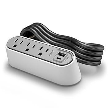 WSPC320CWH (White) Three Outlet, 1 USB-A, 1 USB-C Unit w/Mounting Kit 6&#39; CABLE