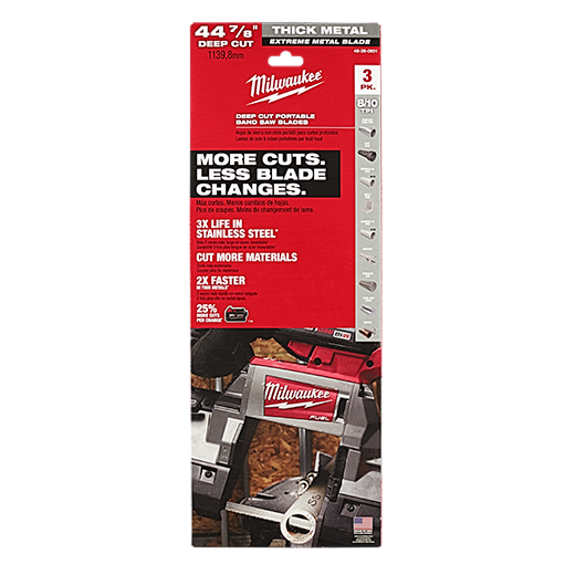 MILWAUKEE Extreme Thick Metal 8/10 TPI Band Saw Blades 3PK - Deep Cut/ 48-39-0601