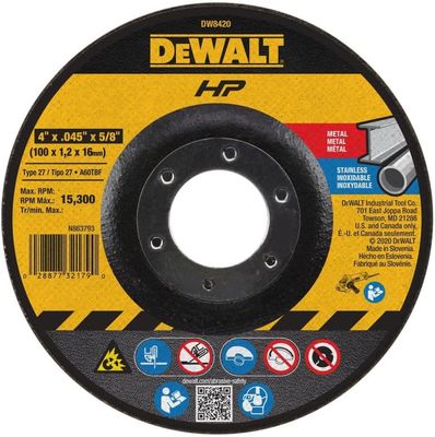 DEWALT DISCO CORTAR METAL 4&quot; X 0.35&quot;X 3/8 FLAT/ DW8420Z