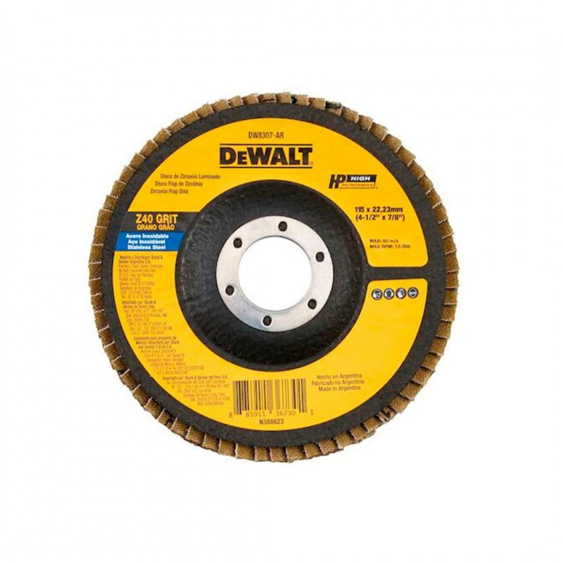 BD-DW8307/ DISCO PULID. C/LIJA 4 1/2&quot; X 7/8&quot; 40 GRIT