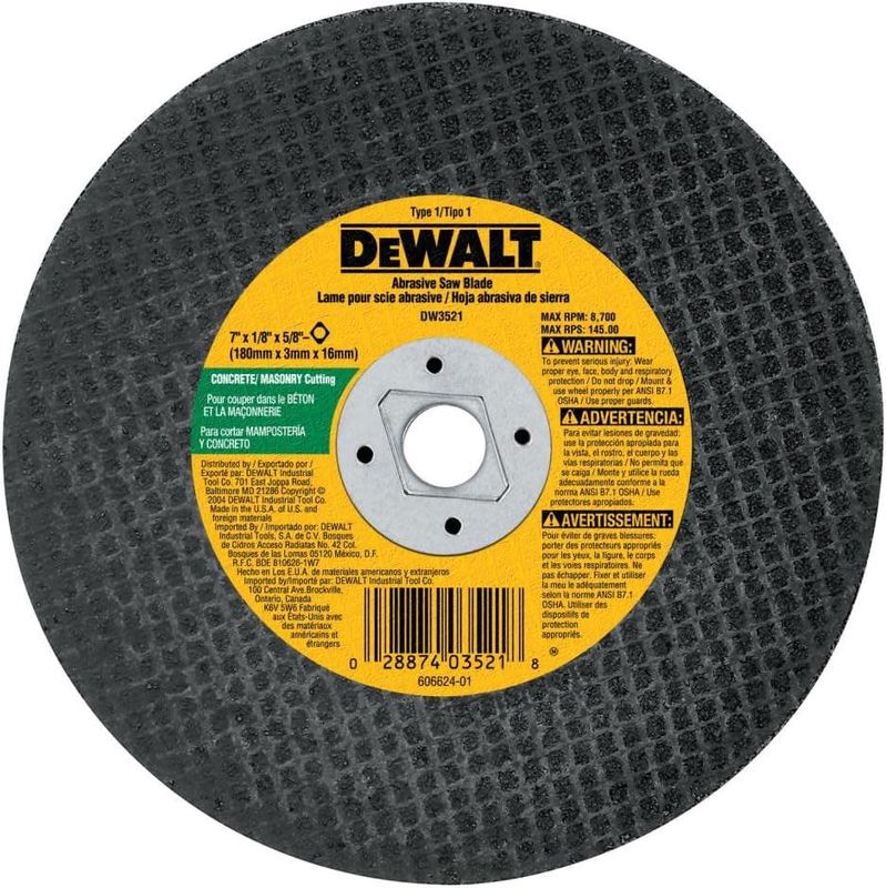 DISCO CORTAR CEMENTO 7&quot; X 1/8&quot; - DW3521