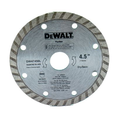 BD-DW47450L/DISCO DIAMANTADO 4 1/2 TURBO SECO