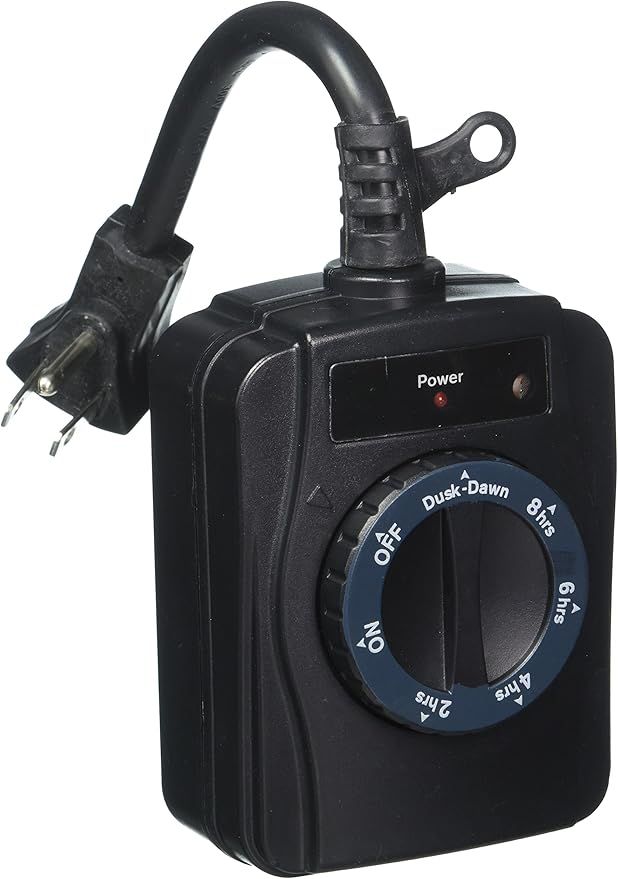 TIMER C/FOTOCELDA 2 OUTLET 15A-125V/1875W NEGRO-TNOCD002
