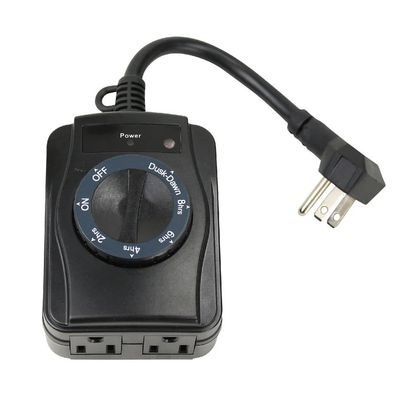 TIMER C/FOTOCELDA 2 OUTLET 15A-125V/1875W NEGRO-TNOCD002