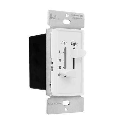 3-Speed Control and LED Dimmer Slider, Single Pole/ 17001-F3-W