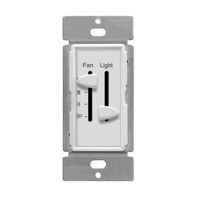3-Speed Control and LED Dimmer Slider, Single Pole/ 17001-F3-W