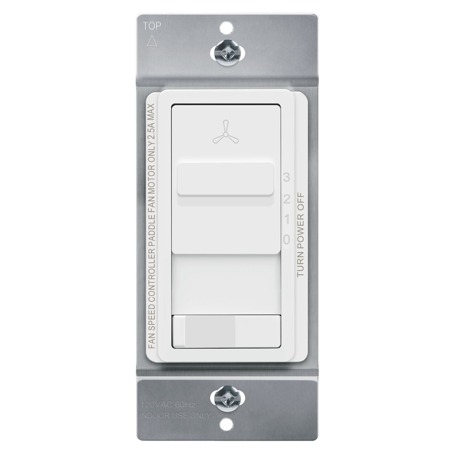 3-Speed Slide Fan Control &amp; Light Switch/17017-F3-W