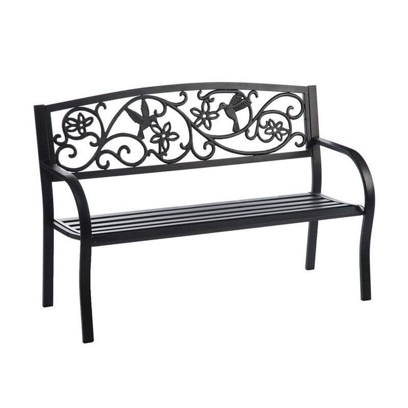 Bench Hummingbird Black 50x35x23 Metal