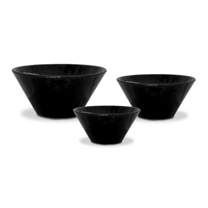 Pot Low Flared Basin/Bowl Lrg 16x8 Black
