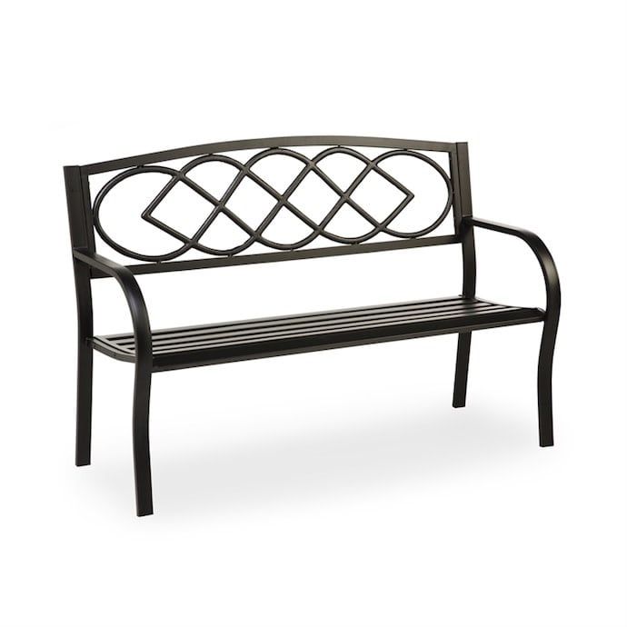 Bench Celtic Knot Black 50x34.5x17.5 Metal