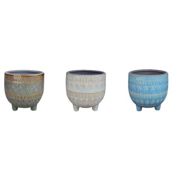 Pot Giza Planter w/Feet 5x5 Asst