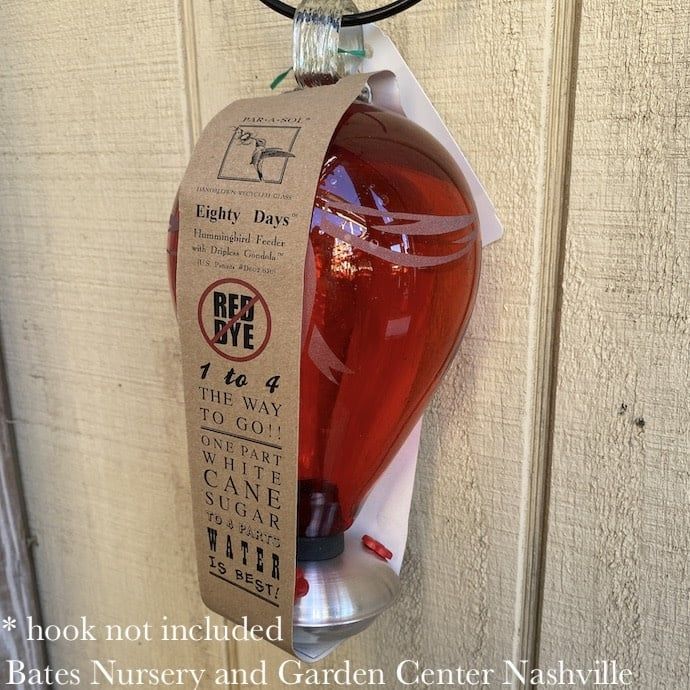 Bird Feeder Hummingbird Feeder Eighty Days Red Glass
