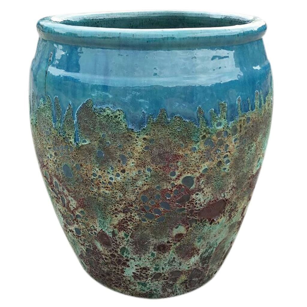 Pot /Urn Motu Bora Bora Sml 9.5x13.75 Atlantic 2-tone Asst