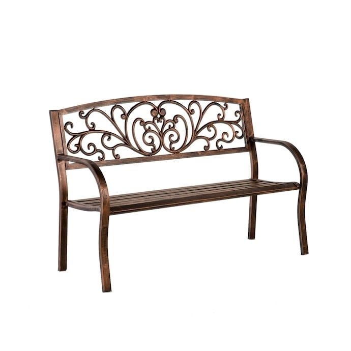 Bench Blooming Garden / Curly Coppertina 12x50x34 Metal