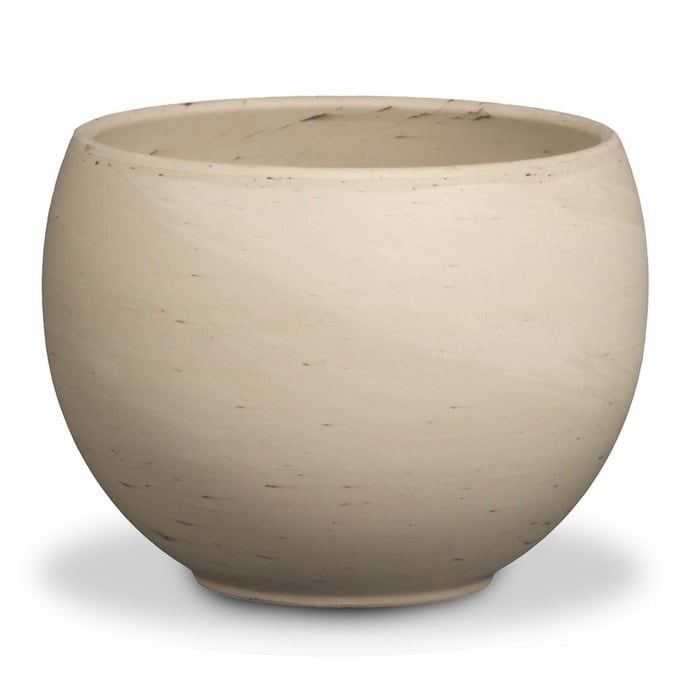 Pot Luna Sphere /Bowl 7.75&quot; Granite Marble Clay Terracotta