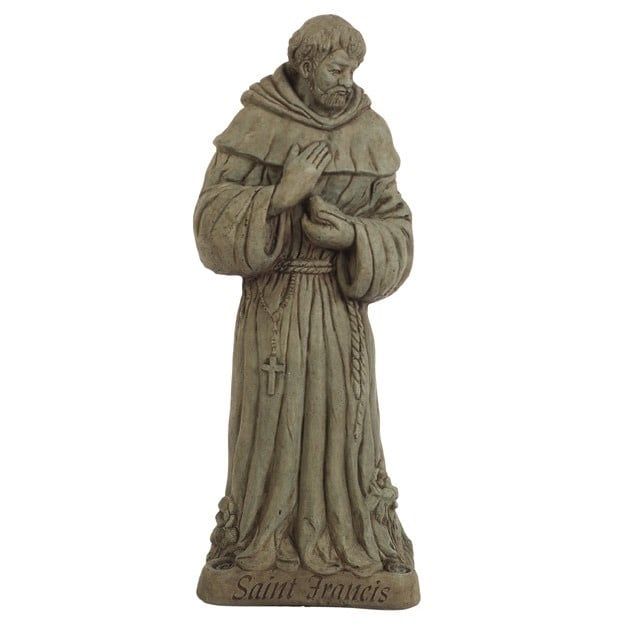 Statuary St Francis on Etched Base 12x31H