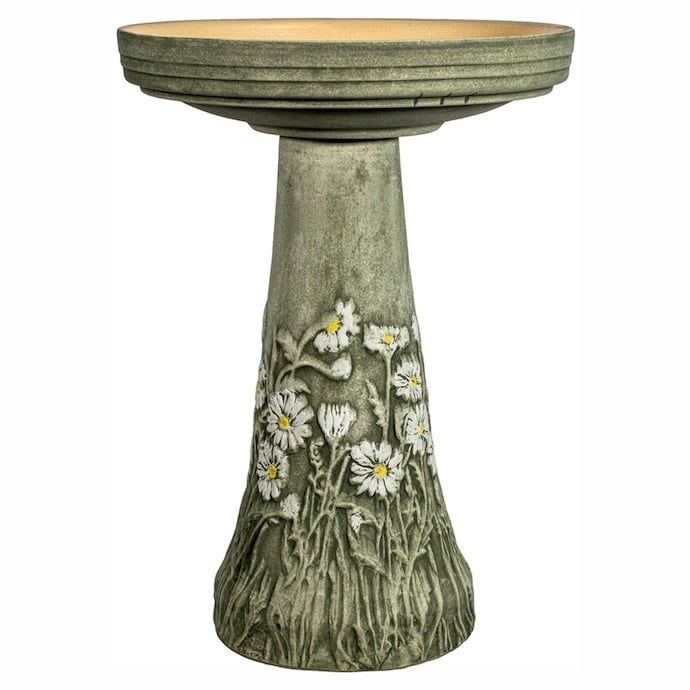 Birdbath Daisy Top &amp; Bottom 16x20 Hand Painted Made in USA
