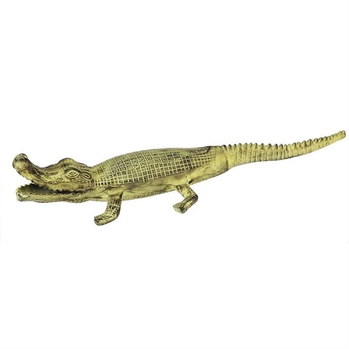 Statuary Crocodile/Alligator 24x6x4 Verdigris Metal