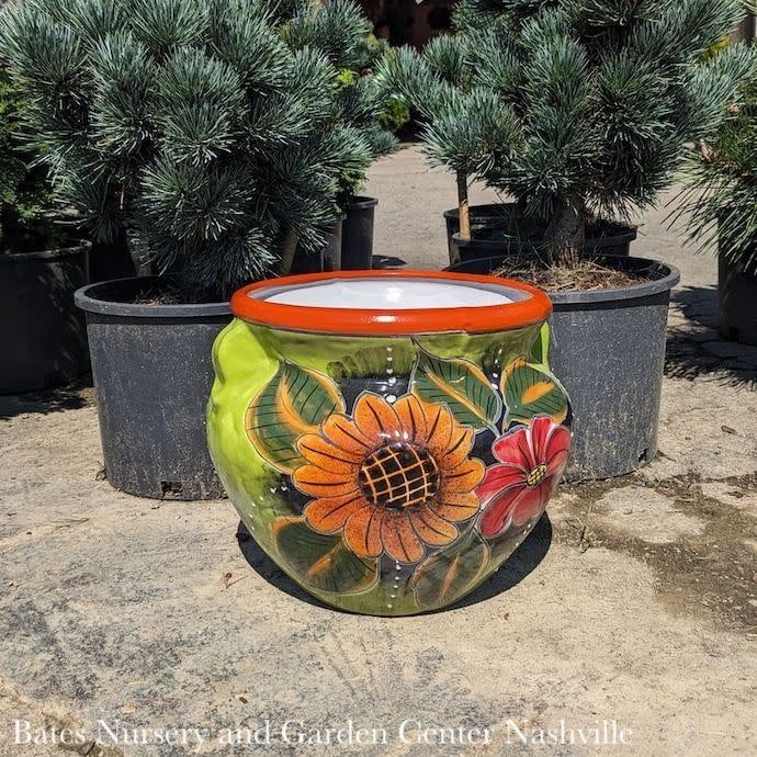 Pot Vase Squat w/2 Handles XLG 15x14 Talavera