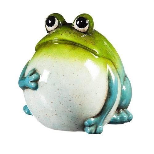 Statuary Portly Frog 8&quot; Ceramic